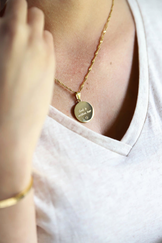 "God is within her" Necklace