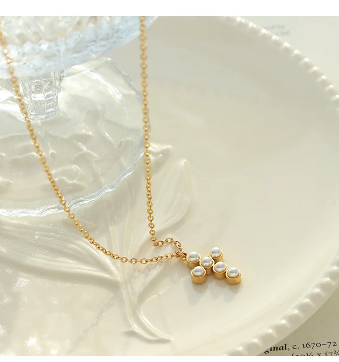 Pearl Cross Necklace