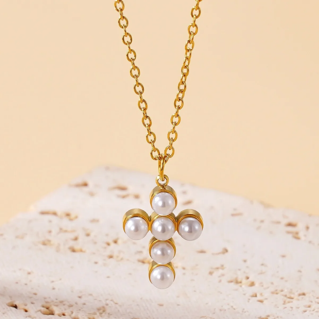 Pearl Cross Necklace
