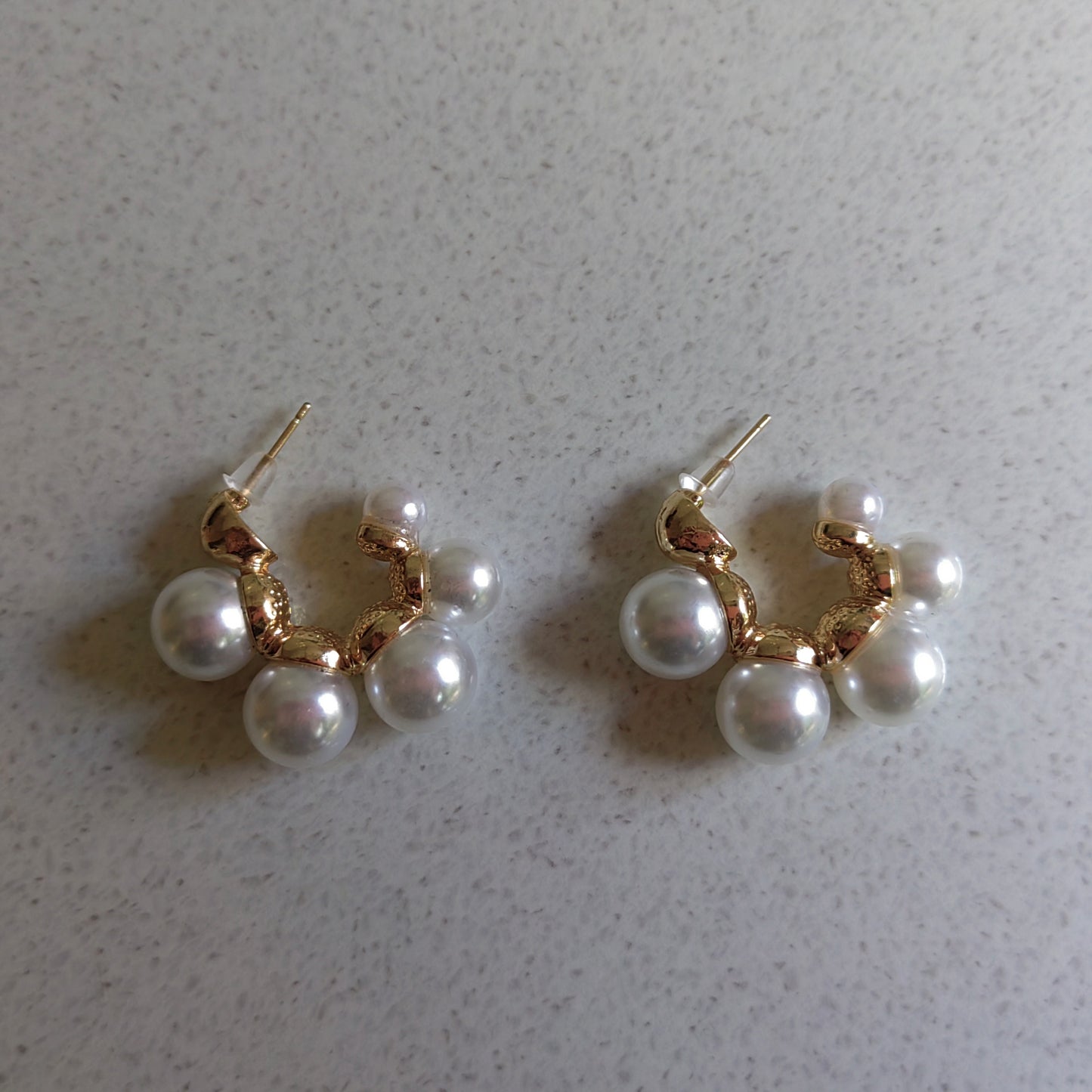 Gold-pearl Hoops