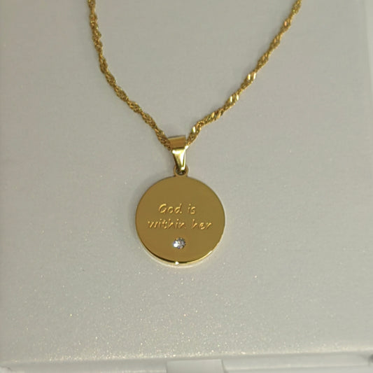 "God is within her" Necklace