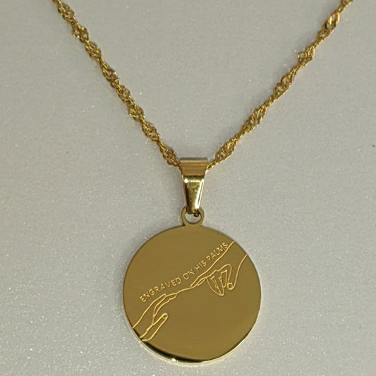 Isaiah 49:16 Necklace – “Engraved on His Hands”