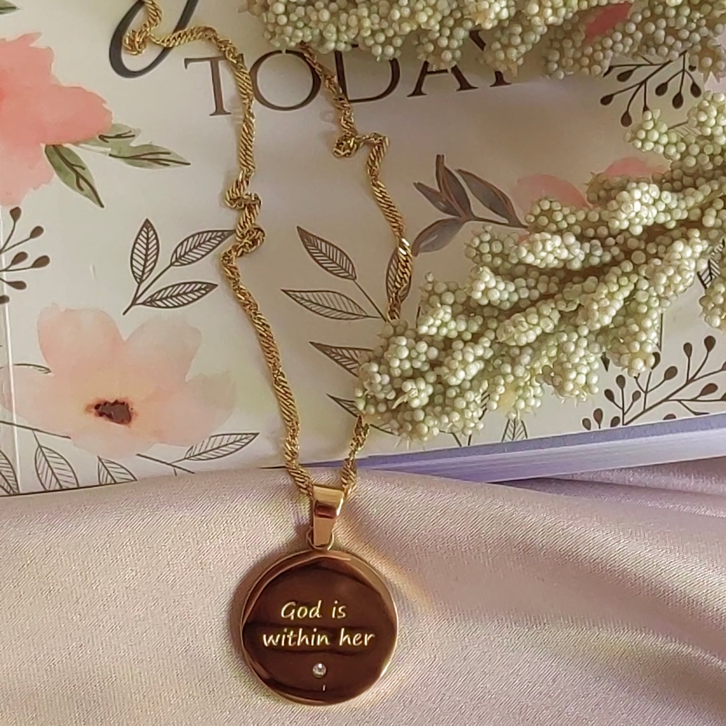 "God is within her" Necklace