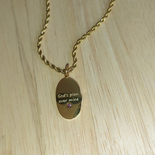 "God's plan over mine" Necklace