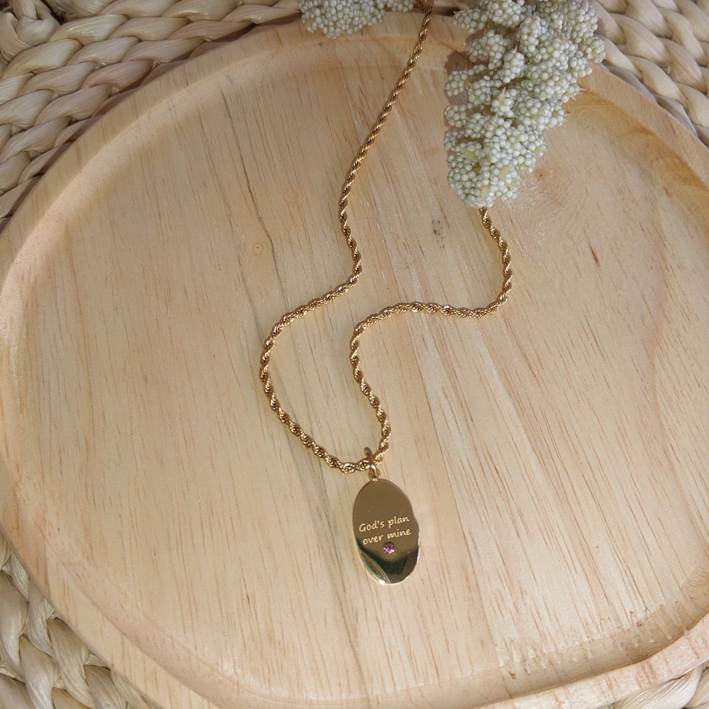 "God's plan over mine" Necklace