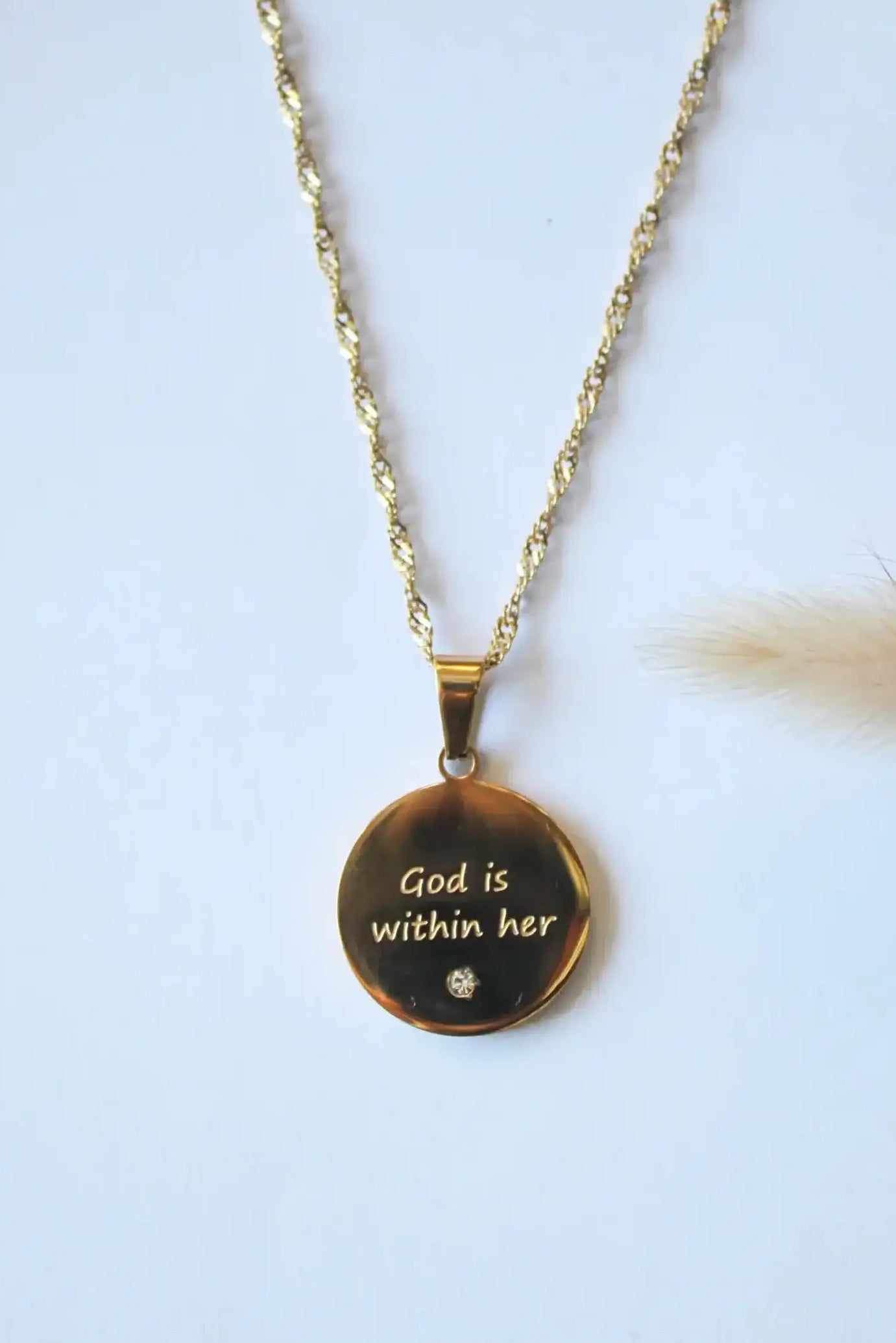 "God is within her" Necklace