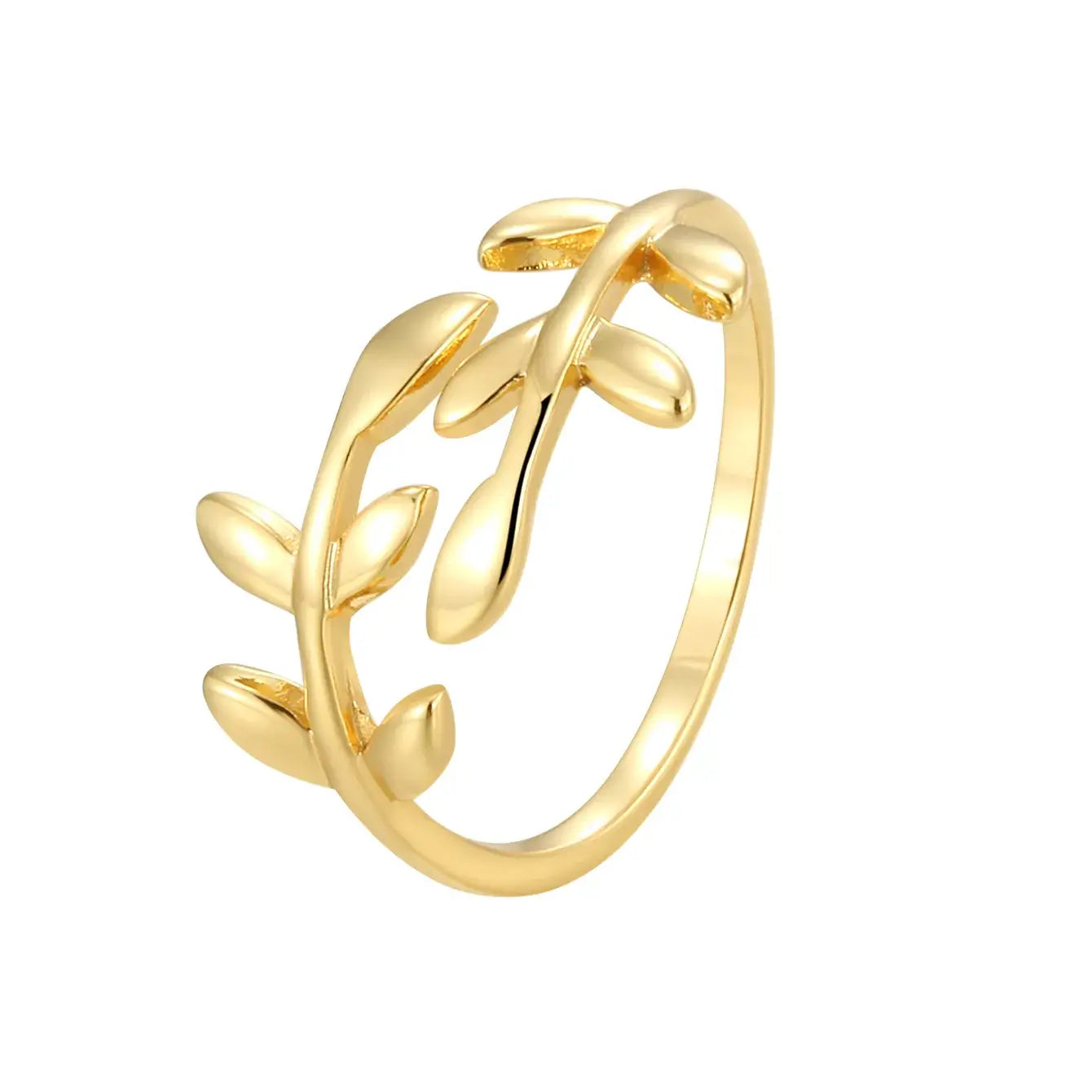 "Faith Olive Leaf" ring(Adjustable : US sizes 4–8.5)